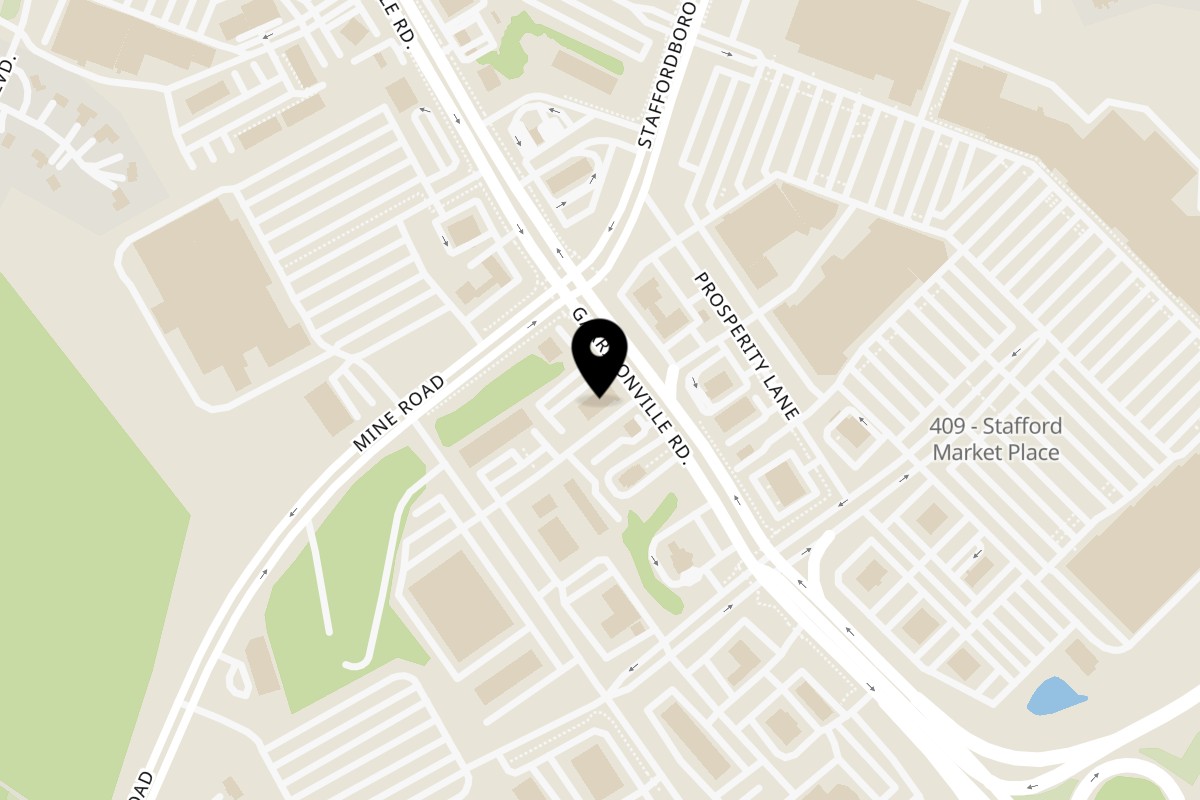Map showing the location of Pancho Villa Mexican Restaurant Stafford on 155 Garrisonville Rd in Stafford